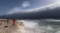 PORTUGAL: Video showed a huge roll cloud near a beach in Portugal this week