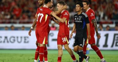 Florian Wirtz scored his first Liverpool goal in their friendly win over Yokohama Marinos