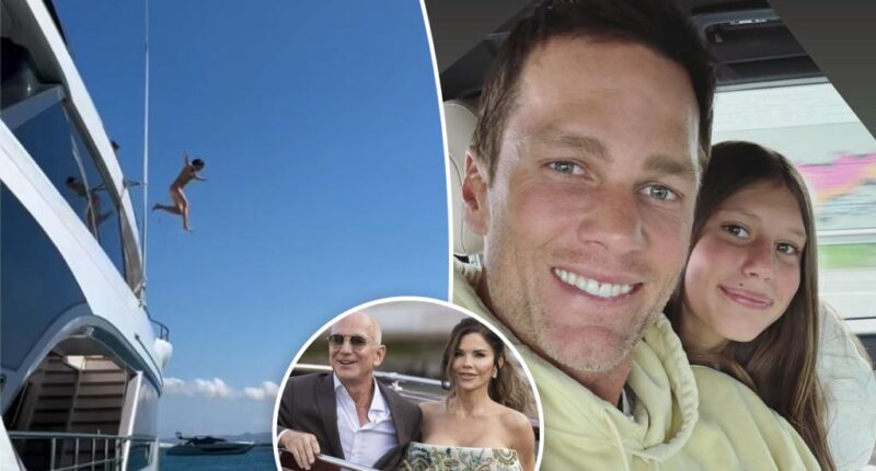 Tom Brady takes daughter Vivian on a yacht after Bezos wedding