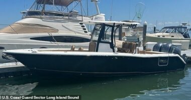 Two people have drowned after their 27ft Sea Hunt boat capsized in New Haven Harbor