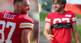 Travis Kelce debuts hair transformation at Chiefs training camp