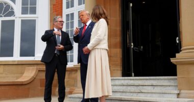 Trump UK visit live: Starmer meets US president at Turnberry ahead of crunch talks on Gaza