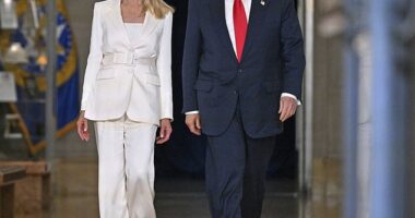 The Trump approach, however, has been to swallow hard, grin wide, and pretend that everything's fine—while behind him, the White House cleaning staff is laying down sawdust