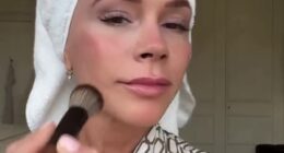 Victoria Beckham continued to put on a brave face on Tuesday as she plugged a new product from her beauty brand amid her bitter ongoing family feud