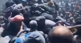 Footage shared by Turkish outlet TRT purported to show an aid truck swarmed by desperate civilians on Saturday, July 26, before the Israeli military began pauses in the fighting