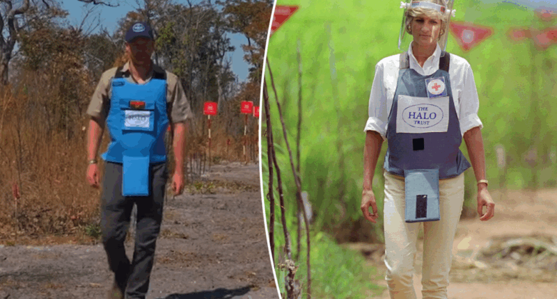 Watch Prince Harry recreate Princess Diana's shocking landmine walk
