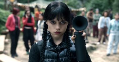 Wednesday. Jenna Ortega as Wednesday Addams in episode 203 of Wednesday. Cr. Courtesy of Netflix © 2025
