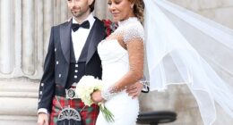 Geri Halliwell has so far failed to acknowledge her Spice Girl's bandmate Mel B 's star-studded wedding on Saturday (the couple are pictured)