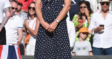 Who's the best copyKate? Stylish stars serve up Wimbledon outfits inspired by Princess of Wales's signature polka dot looks