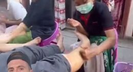 Dr Joe Whittington weighed in on a woman's video showing her boyfriend getting a $5 massage from an elderly worker in a backstreet alleyway in Thailand