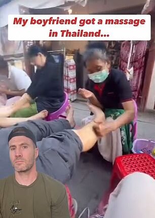 Dr Joe Whittington weighed in on a woman's video showing her boyfriend getting a $5 massage from an elderly worker in a backstreet alleyway in Thailand