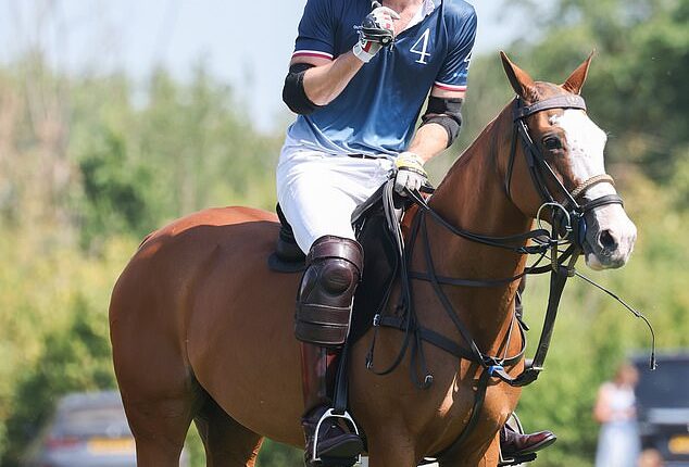 The Prince of Wales was beaming as he arrived for a high-profile charity polo match in Windsor today