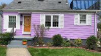 A Michigan couple who transformed their home into a vibrant purple cottage (pictured) were left speechless after receiving a mysterious handwritten letter - and a gift - from a neighbor, clearly moved by their color choice