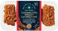 Woolworths has unveiled its new Caramelised Biscuit Lamingtons, available in a pack of four for $12 in stores across Australia