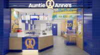 FEMAIL can exclusively share this first look image revealing what the Auntie Anne's Australia stores will look like