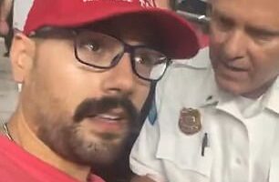 A soccer fan says he was kicked out of a game because he wore a MAGA cap