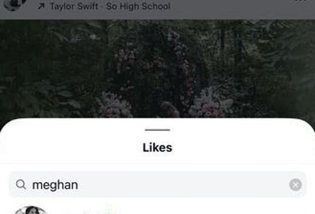 Meghan gave the couple a 'like' on their announcement shortly after it was posted on Tuesday afternoon