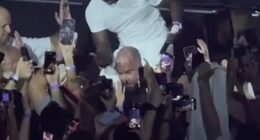 Akon slapped his security guard on the head in front of fans during a performance this week in Russia