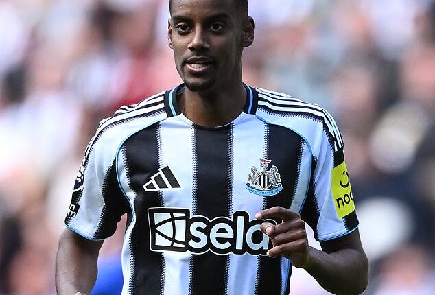 Alexander Isak arrives back at Newcastle HQ after jetting off to former club for individual training as wantaway striker's transfer saga rumbles on after Liverpool's £110m offer was rejected
