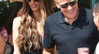 Amal Clooney looked picture perfect as she supported sickly husband George while leaving Venice the morning after he battled a serious sinus infection on the Jay Kelly red carpet