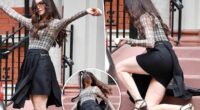 Anne Hathaway takes a tumble on a broken shoe while filming 'The Devil Wears Prada 2'