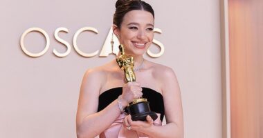 Anora star Mikey Madison has revealed she prefers seclusion over parties in a new interview with Vogue Italia (pictured winning her Oscar in March)