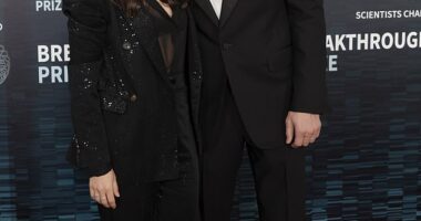 Ashton Kutcher, 47, and Mila Kunis, 41, enjoyed a romantic weekend in Las Vegas that included rocking out to the Backstreet Boys at the Sphere;  Pictured in Los Angeles in April 2023