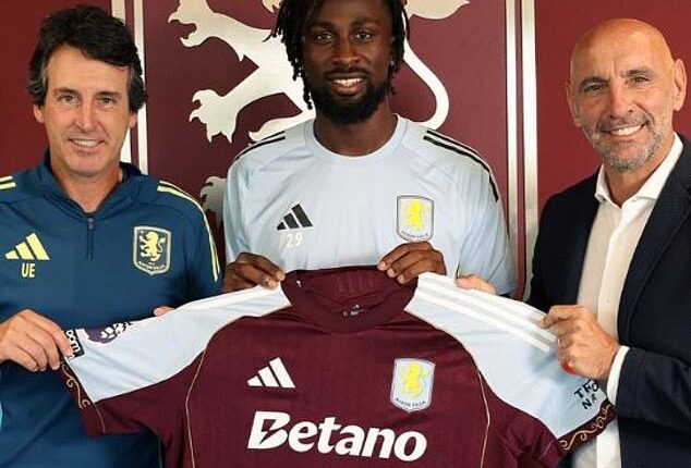 Aston Villa have completed the signing of Evann Guessand from Nice for around £28million