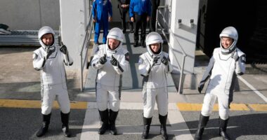 Astronauts take express flight to the space station, arriving 15 hours after their launch