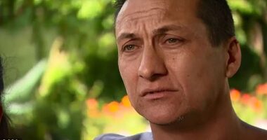 Local man Dezi Freeman (above) is allegedly on the run with his wife and two children after being suspected of gunning down the two officers 'execution-style' at a farm on Rayner Track near the base of Mount Buffalo in Victoria's alpine region on Tuesday