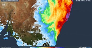 Image: Rainfall accumulation in NSW up until 10pm Friday. Source: Weatherzone