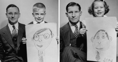 Back In 1949, Kids Were Told To Draw Their Dads From Memory, These 8 Photos Show What Happened