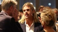 Bailey Smith (pictured centre) shied away from the cameras on Thursday as he attended the 2025 AFL Awards in Melbourne