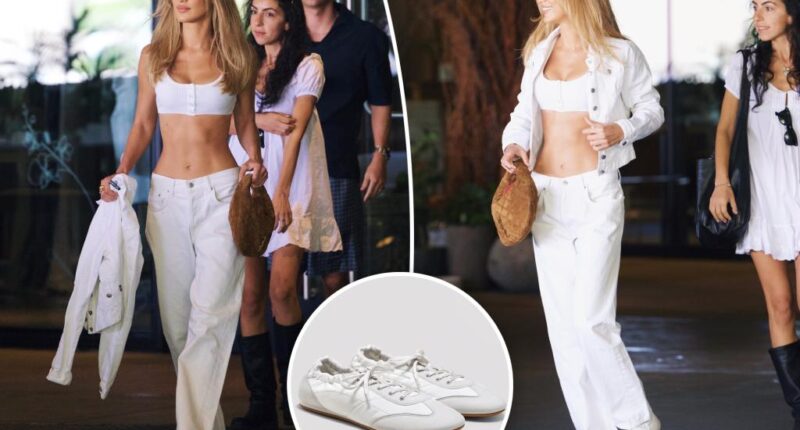 Bella Hadid steps out in Vivaia's new ballet sneakers