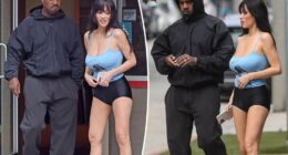 Bianca Censori wears plunging tank top, hot pants for movie date with Kanye West