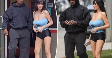 Bianca Censori wears plunging tank top, hot pants for movie date with Kanye West