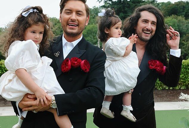 Big Brother star Brian Dowling has renewed his wedding vows with husband Arthur Gourounlian for the second time - little more than a year after welcoming another child