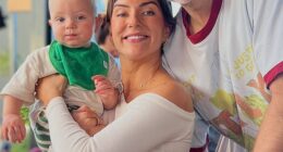 Mike Goldman, 52, and his wife Bianca Zouppas-Goldman, 32, were sleeping in their bed with their son Jagger, one, when their fire alarm in their Brisbane home went off at around 4am