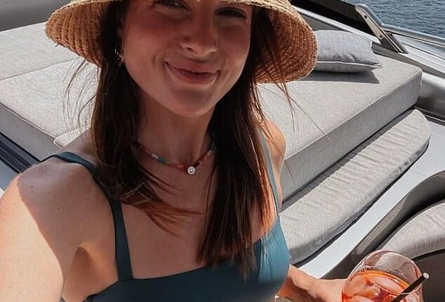 Binky Felstead flaunted her washboard abs in a bikini as she enjoyed a lavish trip to France with partner Max Darnton
