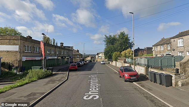 A 16-year-old boy was arrested in Huddersfield after police were called to a flat in Sheepridge Road (pictured) on Monday night at 11.36pm after a report that a girl, 13, was unresponsive