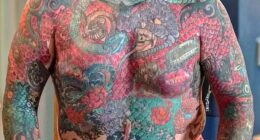 Britain's most tattooed man, King Of Ink Land King Body Art The Extreme Ink-ite, from Birmingham, who spent £40,000 on inking himself, has revealed what he looked like before undergoing the extensive body modifications