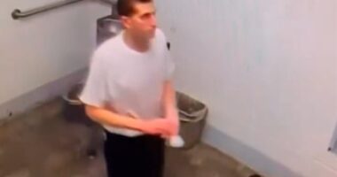 Bryan Kohberger is seen pacing inside his prison cell in video footage that leaked last week