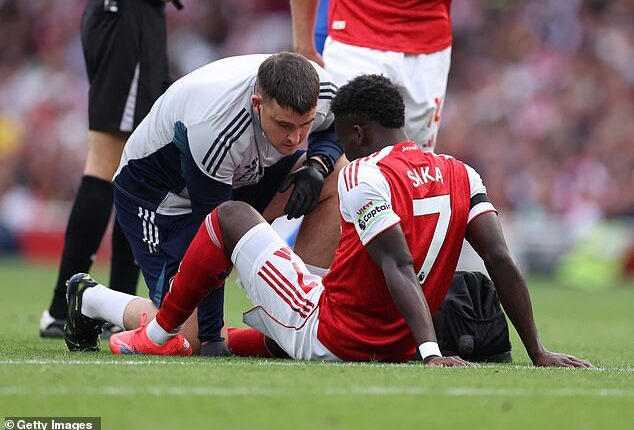 Bukayo Saka will reportedly miss Arsenal's clash with title rivals Liverpool this weekend