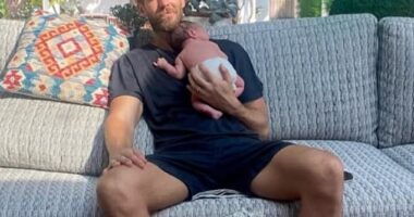 Calvin Harris was roasted for including placenta snap as part of son's birth announcement- with some saying they needed a 'trigger warning'