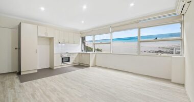 A two-bedroom apartment situated on Norton Street, in Leichhardt, 5km west of the CBD, appeared to have a sea view from the kitchen (pictured)