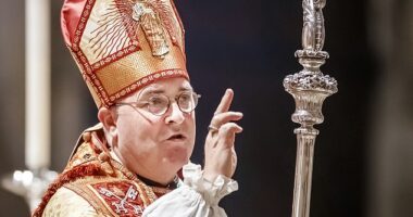 Archbishop of York, Stephen Cottrell (pictured) has branded Nigel Farage's plans for mass deportations as being 'isolationist, short-term' and 'kneejerk'