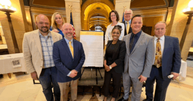 Supporters of Cornerstone Standard Coalition of States in Minnesota capitol building