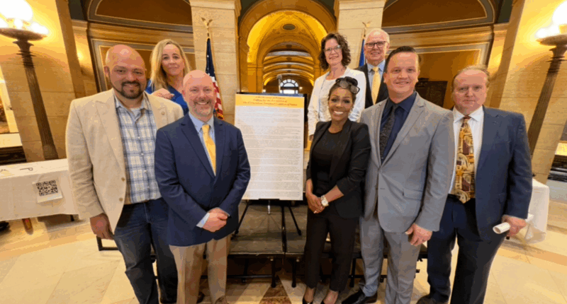 Supporters of Cornerstone Standard Coalition of States in Minnesota capitol building