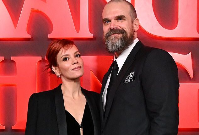 The findings could help explain some high-profile break-ups, including that of British singer Lily Allen and US actor David Harbour, who met on celebrity dating app Raya. Pictured: The couple together in 2023