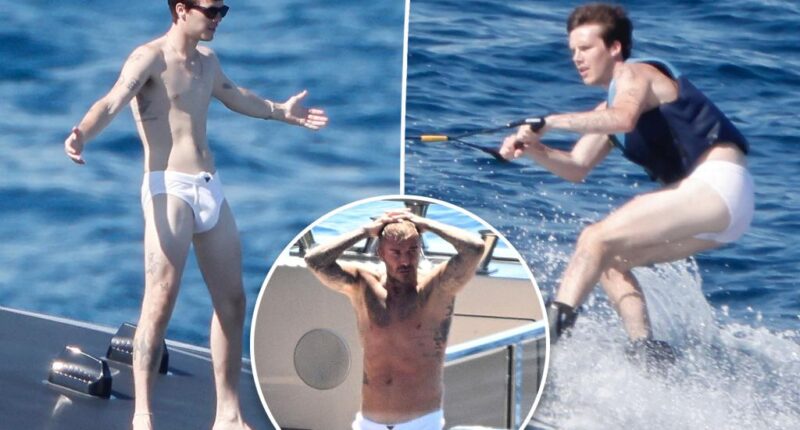 Cruz Beckham mocks dad David's skimpy Speedos look on family's yacht